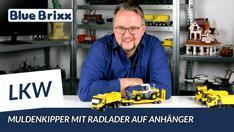 Youtube: Muldenkipper mit Radlader auf Anhänger von BlueBrixx