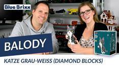 Youtube: Grau-weiße Katze aus Diamond Blocks von Balody @ BlueBrixx