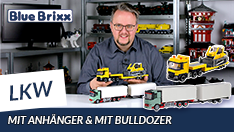 Youtube: LKW mit Anhänger & mit Bulldozer von BlueBrixx