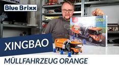 Youtube: Müllfahrzeug in orange von Xingbao @ BlueBrixx - das lädt was weg!