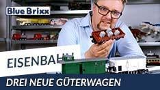 Youtube: Drei neue Güterwagen von BlueBrixx, gezogen vom Prototyp der V100!