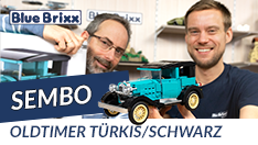 Youtube: Oldtimer in türkis-schwarz von Sembo @ BlueBrixx