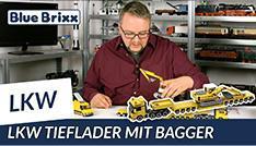 Youtube: Schwerlast-LKW mit Bagger auf Tieflader von BlueBrixx