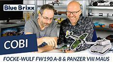 Youtube: Focke-Wulf Fw190 A-8 & Panzer VIII Maus @ BlueBrixx