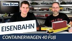 Youtube: Containerwagen 40 Fuß von BlueBrixx - US-Eisenbahn mit dem Helden der Steine!