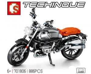 Motorrad in silber und orange