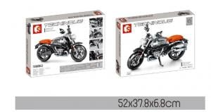 Motorrad in silber und orange