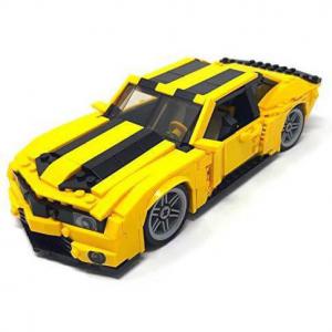 Yellow and black sports car and robot, 2 in1 set