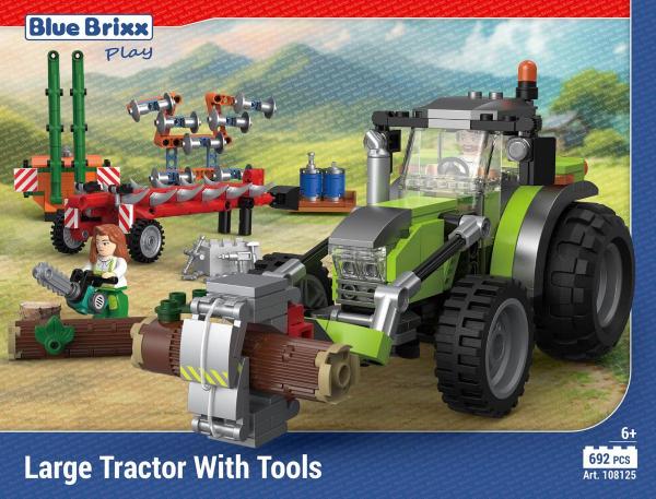 Large tractor with tools