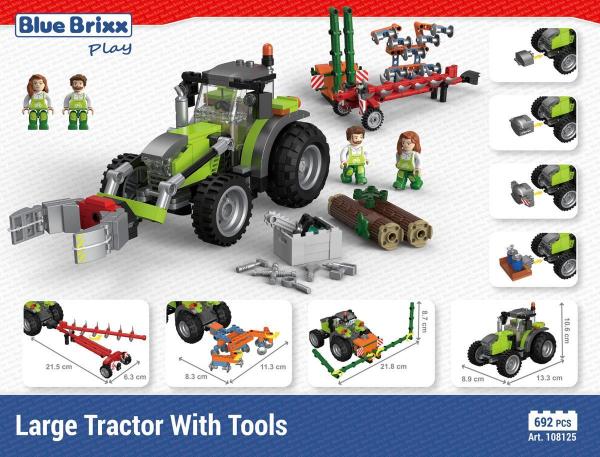 Large tractor with tools