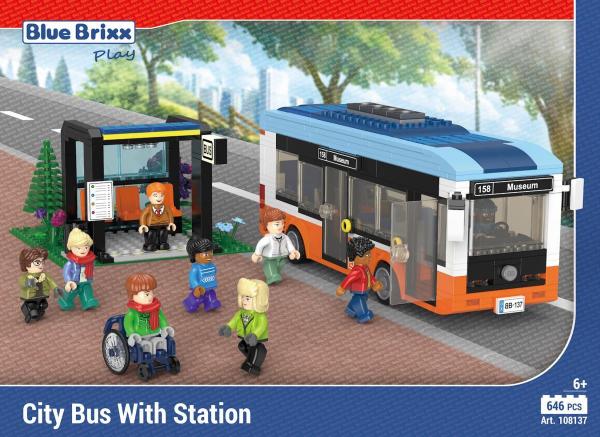 City bus with station