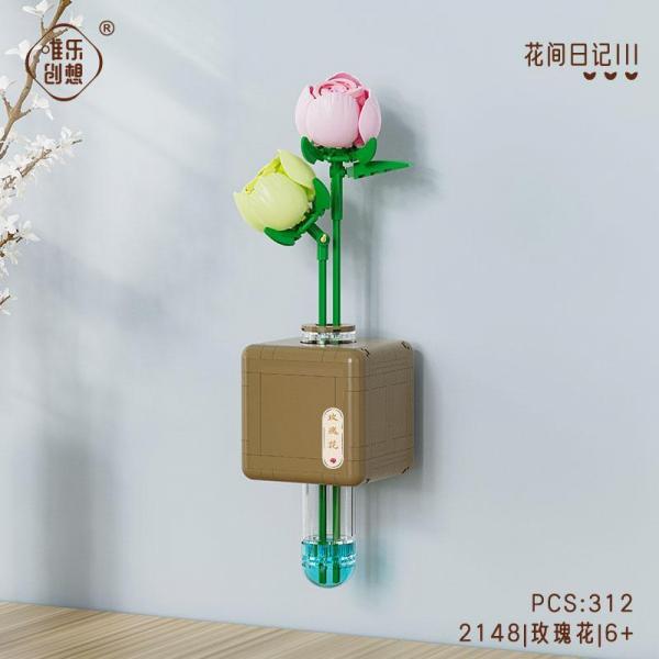 Rose with wall bracket (mini blocks)