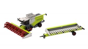 Combine harvester with trailer and extra cutting unit