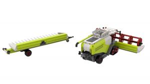 Combine harvester with trailer and extra cutting unit