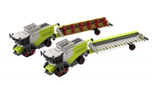 Combine harvester with trailer and extra cutting unit