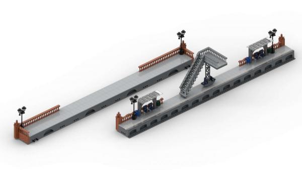 Modularer Hauptbahnhof: Bahnsteig schmal (2 in 1)