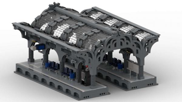 Modular Main Station: Wide platforms and old Roof final Section