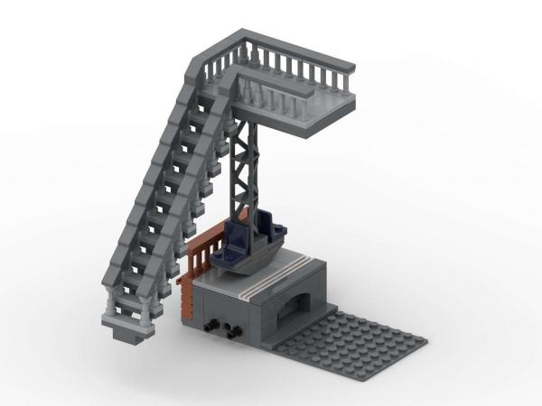 Modularer Hauptbahnhof: Bahnsteig schmal mit Treppe