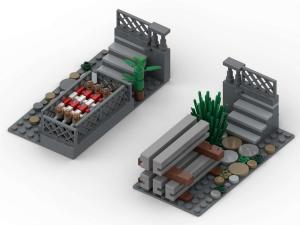 Modularer Hauptbahnhof: Bahnsteige schmal Endsegment (2 in 1)