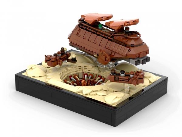 Desert ship over monster pit