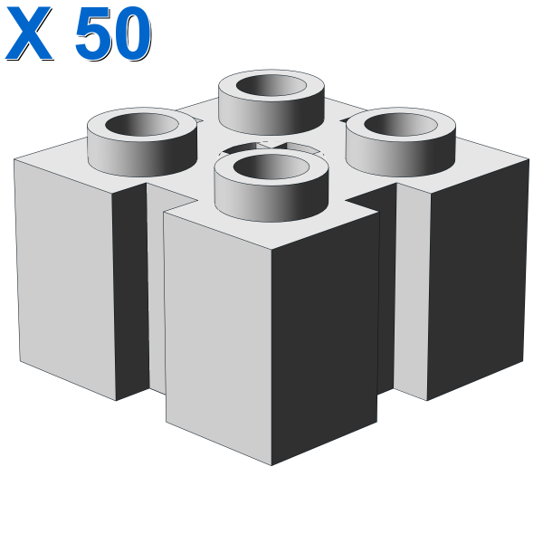 BRICK 2X2 W/GROOVE A.CR.HOLE X 50