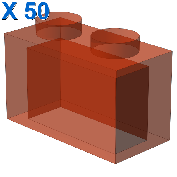 BRICK 1X2 WITHOUT PIN X 50